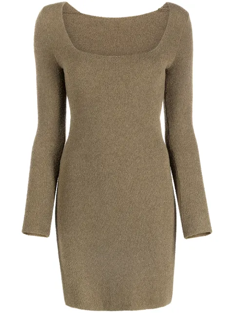 Nanushka Leah square-neck knitted dress Green NW21PFDR00762