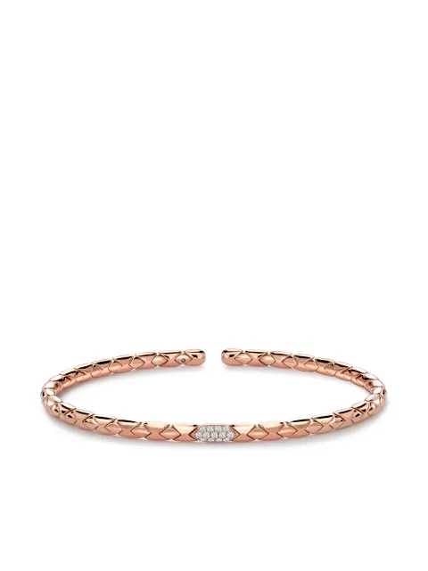 Pragnell 18kt rose gold diamond Groove textured bangle bracelet Pink F0426