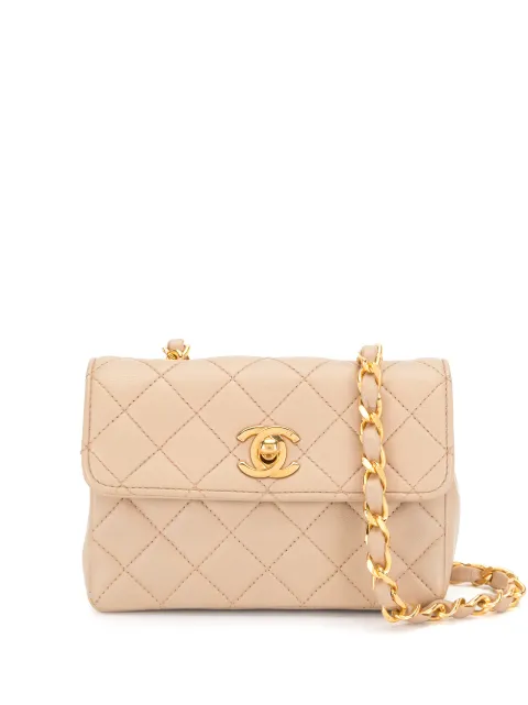 CHANEL Pre-Owned 1990 diamond-quilted mini bag Pink 1752304