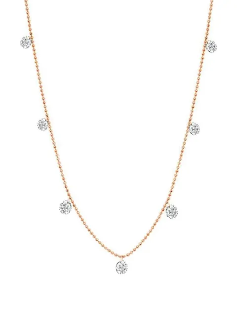 graziela 18K rose gold small Floating diamonds necklace Pink N1432520R