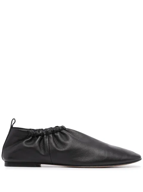 3.1 Phillip Lim ruched-details leather slippers Black SSS1T760NSL