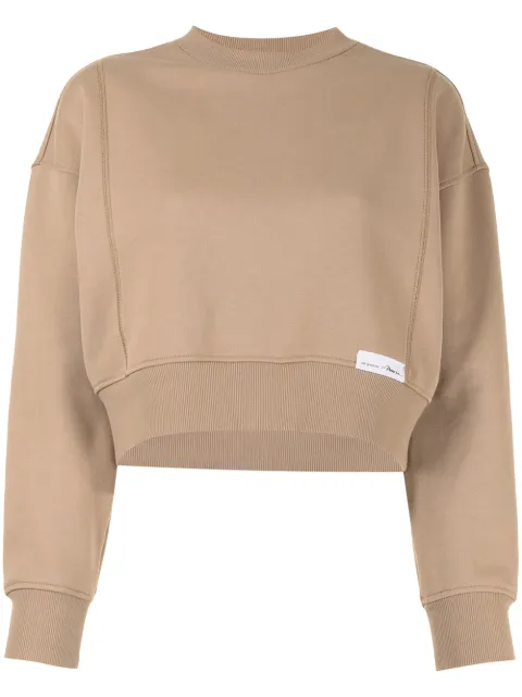 3.1 Phillip Lim Everyday terry cropped sweatshirt Neutrals DTC21941CBY