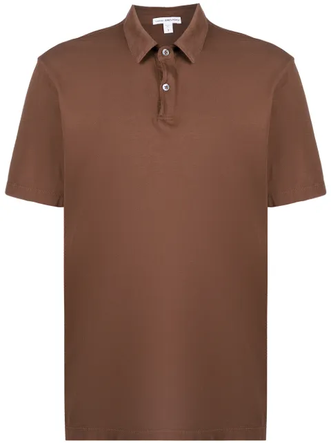 James Perse plain polo shirt Brown MSX3337