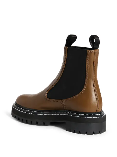 Proenza Schouler lug sole contrast-stitch combat boots Brown PS35115A14042