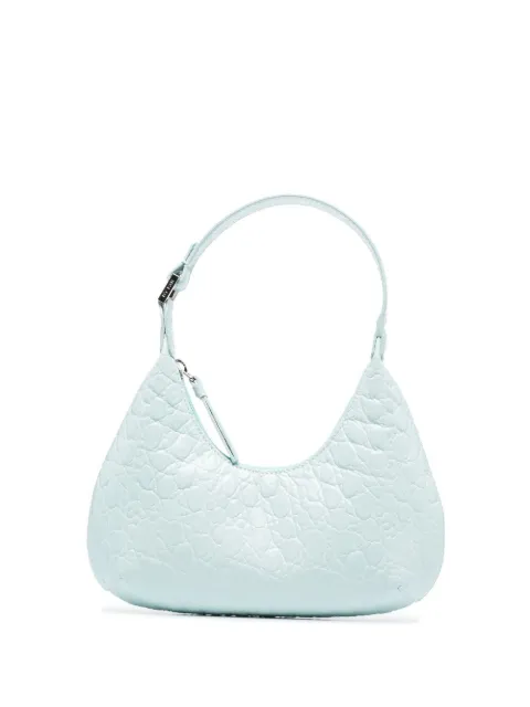 BY FAR baby Amber crocodile-pattern bag Blue 21SSBASICECCESMA