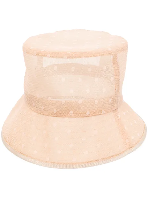 RED Valentino polka-dot mesh hat Neutrals QHGA04QRH