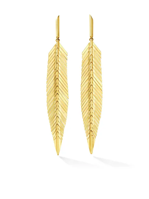 Cadar 18kt yellow gold feather earrings Yellow FEEGY002V3