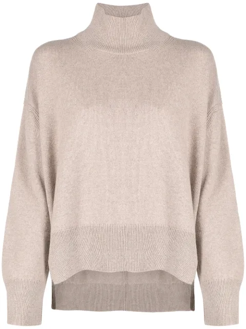 Barrie roll neck cashmere jumper Neutrals C159396