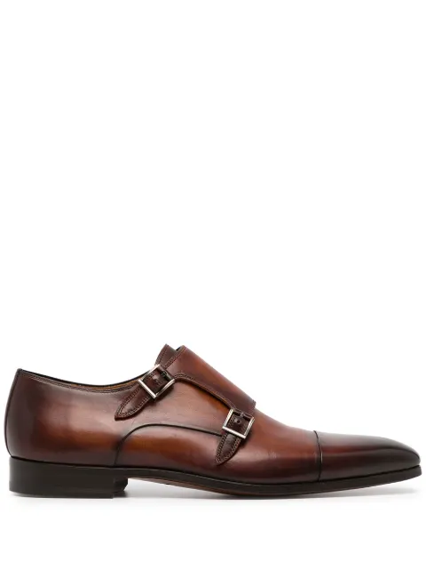 Magnanni double-buckle monk shoes Brown 23808CONAC