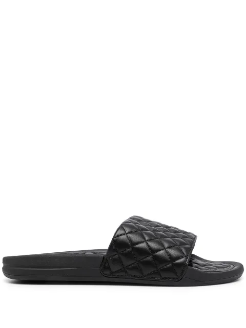 APL: ATHLETIC PROPULSION LABS quilted Lusso slides Black 24010420001