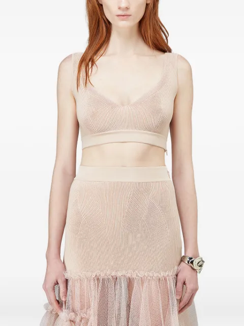 Alexander McQueen ribbed knit cropped top Pink 659528Q1AUE