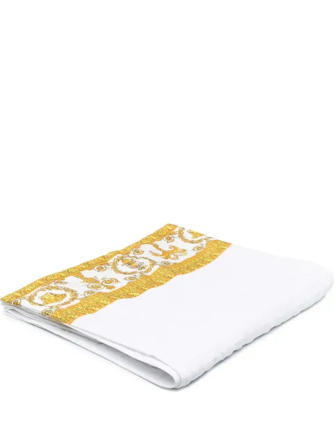 Versace I ♡ Baroque bath towel White ZTO101601ZCOSP052