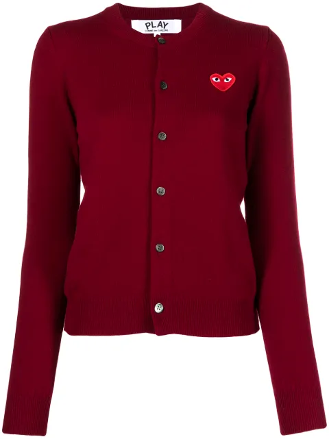 Comme Des Garçons Play heart motif cardigan Red P1N007