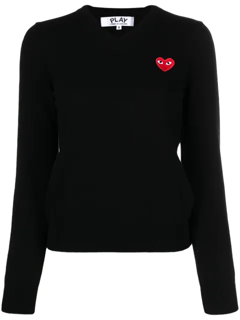 Comme Des Garçons Play motif V-neck jumper Black P1N001