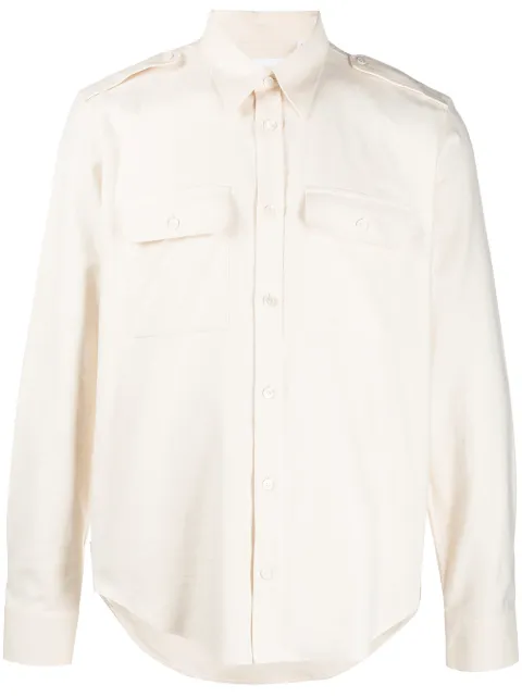 Helmut Lang long-sleeved strappy shirt White K10HM501