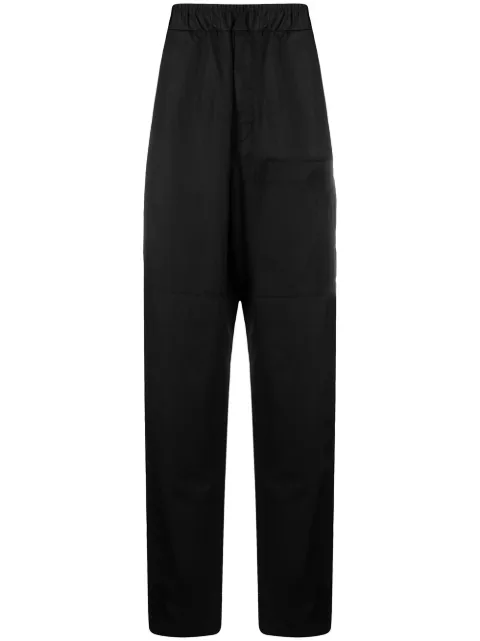 Jil Sander elasticated waist wide-leg trousers Black JSMS312018MS243800