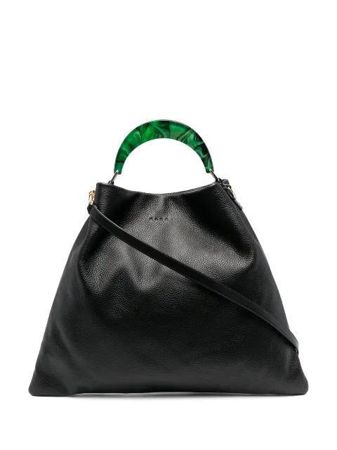 Marni Venice medium tote bag in leather Black SCMP0063U0LV688