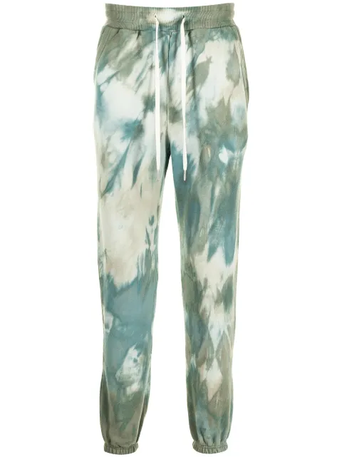 John Elliott tie-dye print track pants Green C154M46662A