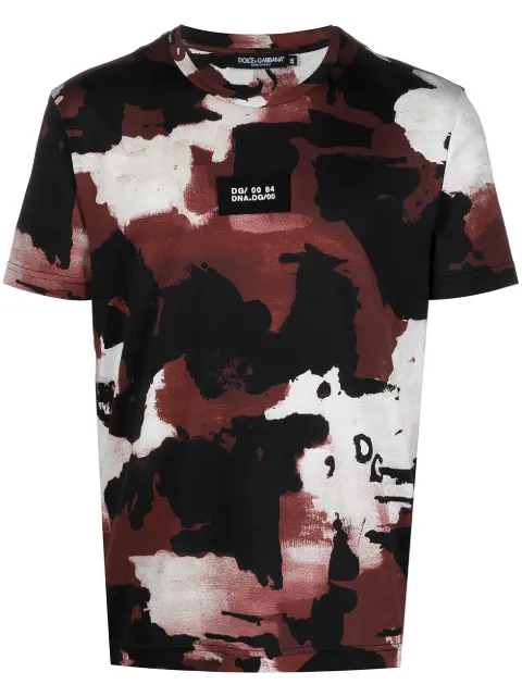 Dolce & Gabbana camouflage print cotton T-shirt Brown G8MQ5ZHS7E6
