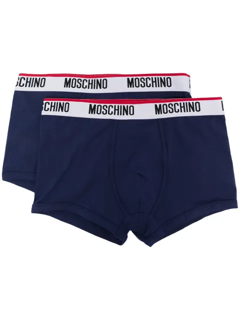 Moschino logo waistband boxers Blue V47518119