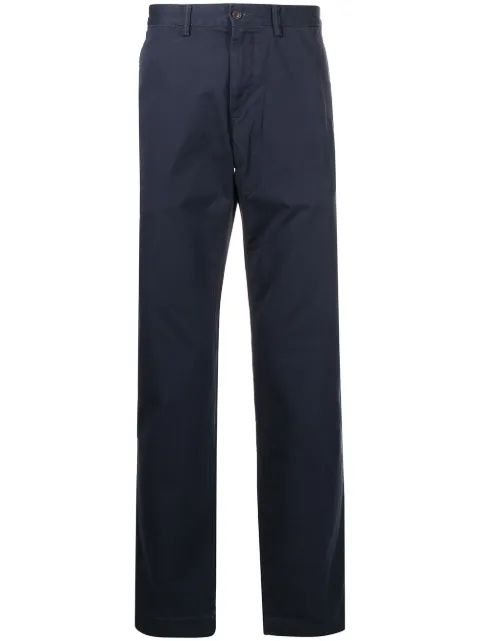Polo Ralph Lauren logo-patch straight-leg trousers Blue 710778778002