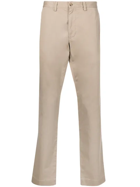 Polo Ralph Lauren logo-patch straight-leg trousers Neutrals 710778778001