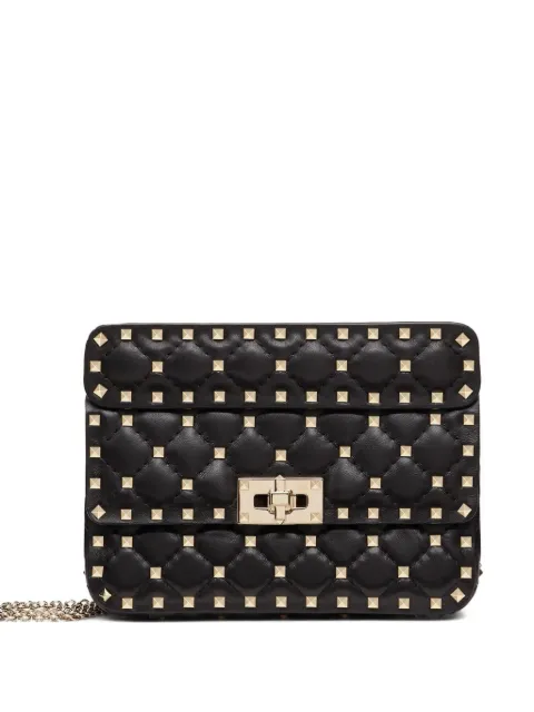 Valentino Garavani small nappa Rockstud Spike bag Black WB0123NAP