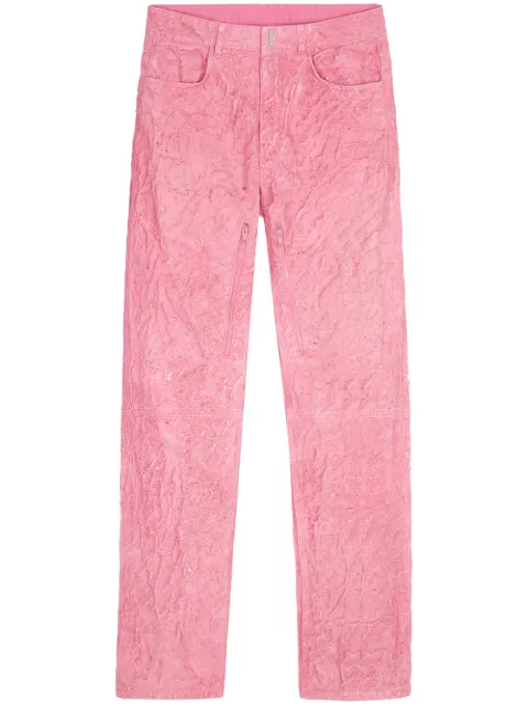 Givenchy crinkled-finish straight-leg jeans Pink BM50SU50M6