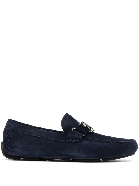 Ferragamo gancini-detail suede loafers Blue 742249