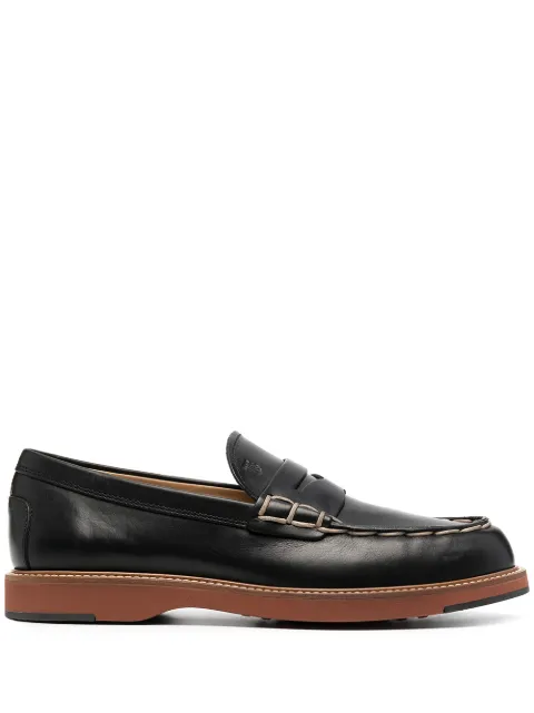 Tod's contrast stitching chunky sole loafers Black XXM05E0EB60NHV