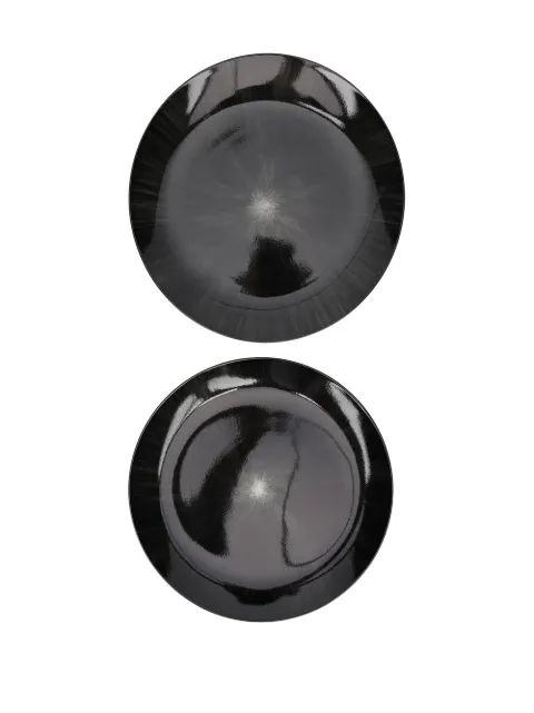 Ann Demeulemeester pair of chiaroscuro plates Black B4019328