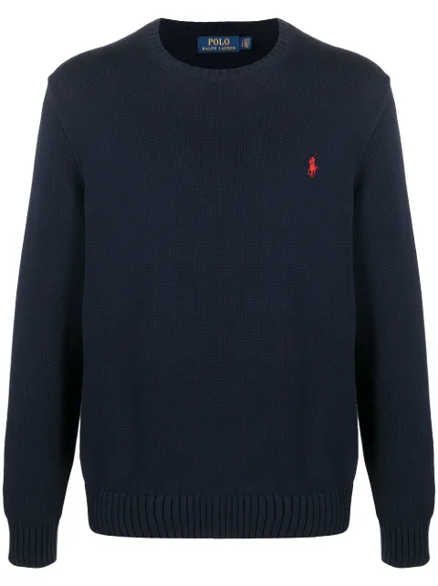 Polo Ralph Lauren embroidered logo knitted jumper Blue 710810846001