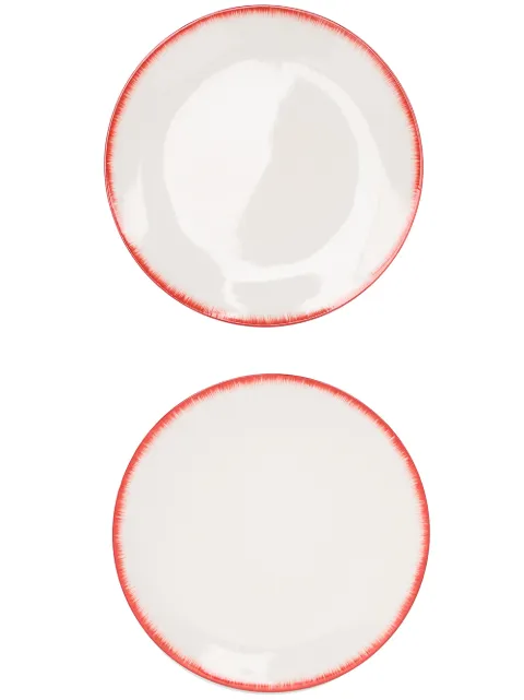 Ann Demeulemeester X Serax set of two porcelain contrast rim plates White B4019311