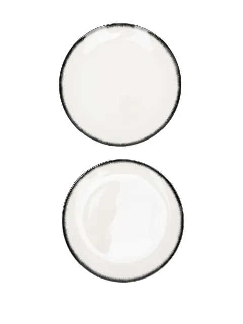 Ann Demeulemeester X Serax shadow-trim porcelain plate set White B4019325