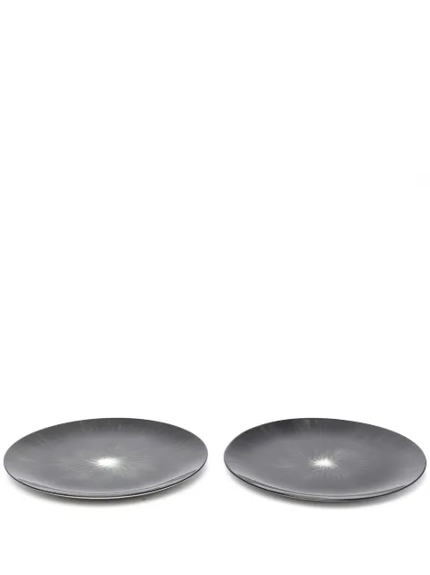 Ann Demeulemeester pair of shadow print plates Black B4019320