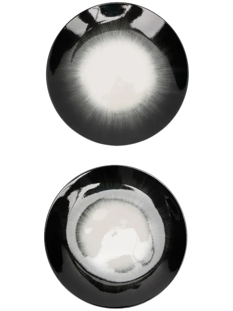 Ann Demeulemeester X Serax set of two-tone porcelain plates Black B4019311
