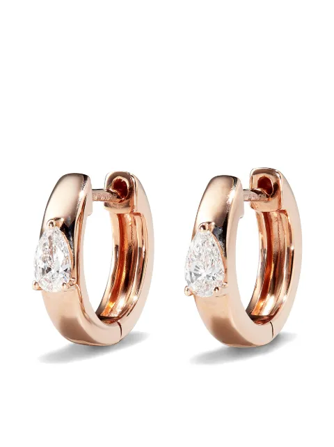 Anita Ko huggie diamond-embellished hoop earrings Pink AKPH50PRRG