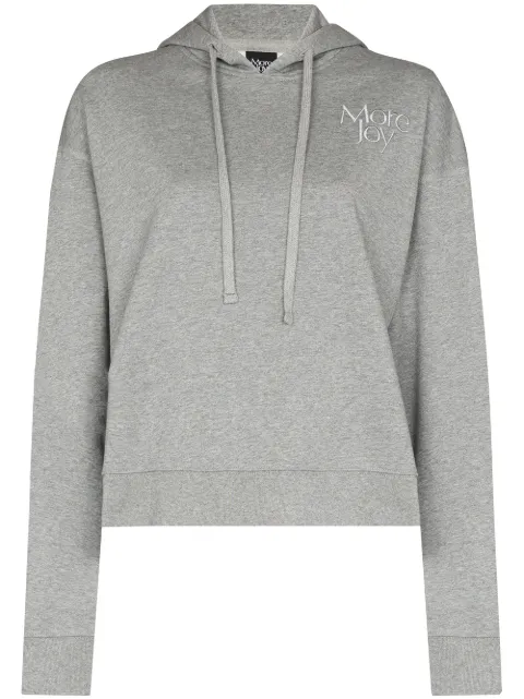 More Joy logo-embroidered cropped hoodie Grey MJSW412C