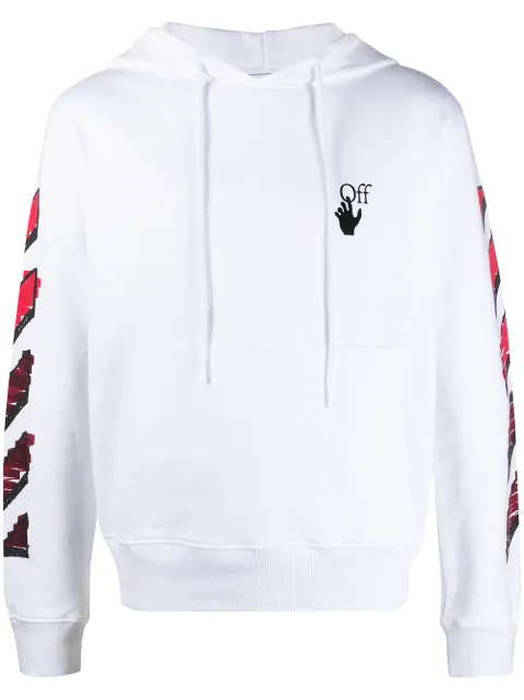 Off-White Marker Arrows cotton hoodie White OMBB034R21FLE0030125