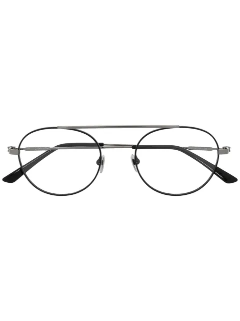 Calvin Klein logo round frame glasses Black CK19151