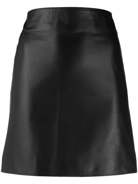 Manokhi polished-finish high-waisted skirt Black SS21MANO136A380
