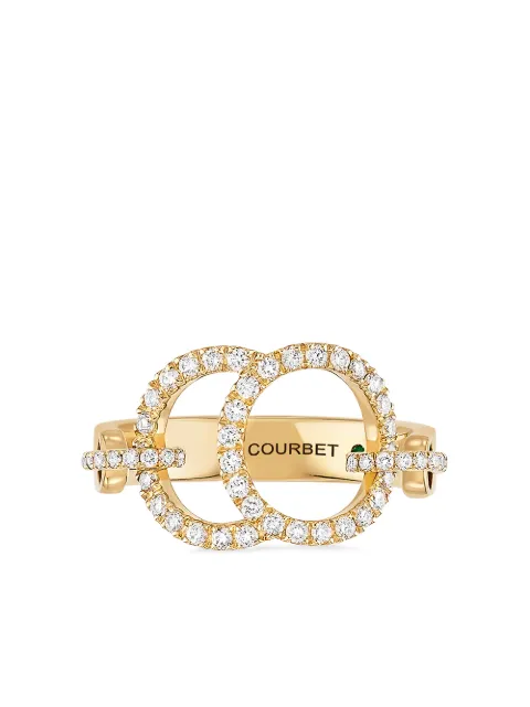Courbet 18kt recycled yellow gold CELESTE laboratory-grown diamond pavé ring Gold R36Y0010