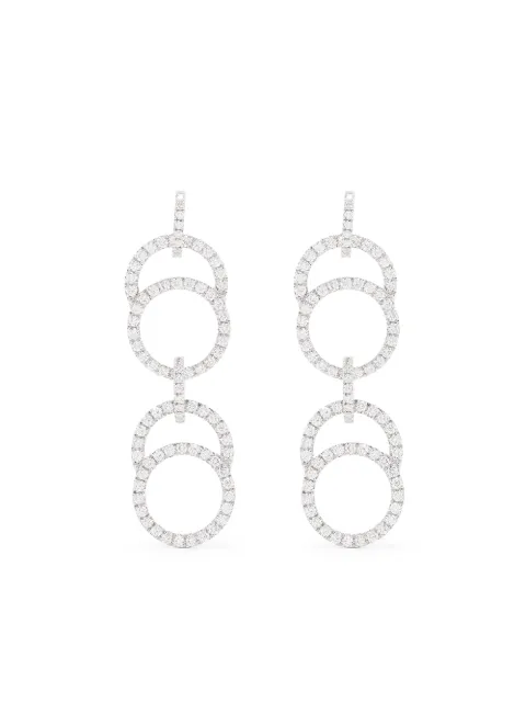 Courbet 18kt recycled white gold Celeste laboratory-grown diamond pavé double hanging earrings Silver E36W0011