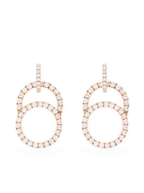 Courbet 18kt recycled rose gold Celeste laboratory-grown diamond pavé hanging earrings Pink E36R0010