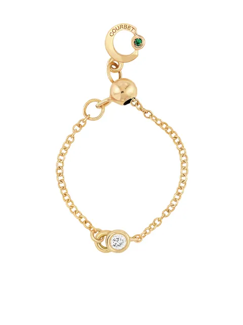 Courbet 18kt recycled yellow gold laboratory-grown diamond CO adjustable chain ring Gold R41Y001700