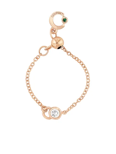 Courbet 18kt recycled rose gold laboratory-grown diamond CO adjustable chain ring Pink R41R001701