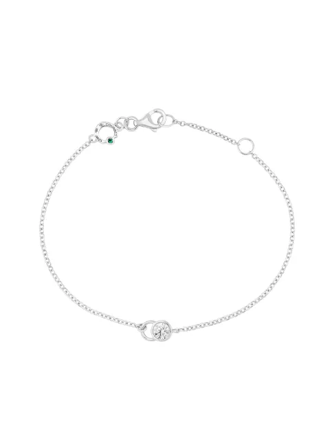 Courbet 18kt recycled white gold laboratory-grown diamond CO chain bracelet Silver B41W001002