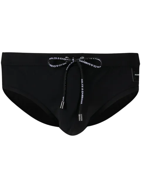 Dolce & Gabbana logo-print drawstring swim trunks Black M4A27JFUGA2