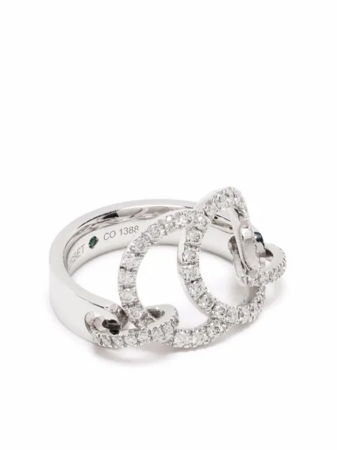 Courbet 18kt recycled white gold CELESTE pavé laboratory-grown diamond set ring Silver R36W0010