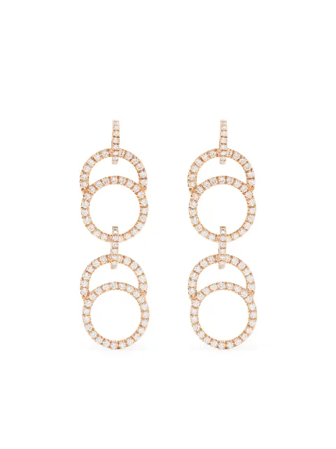 Courbet 18kt recycled rose gold Celeste laboratory-grown diamond pavé set double hanging earrings Pink E36R0011